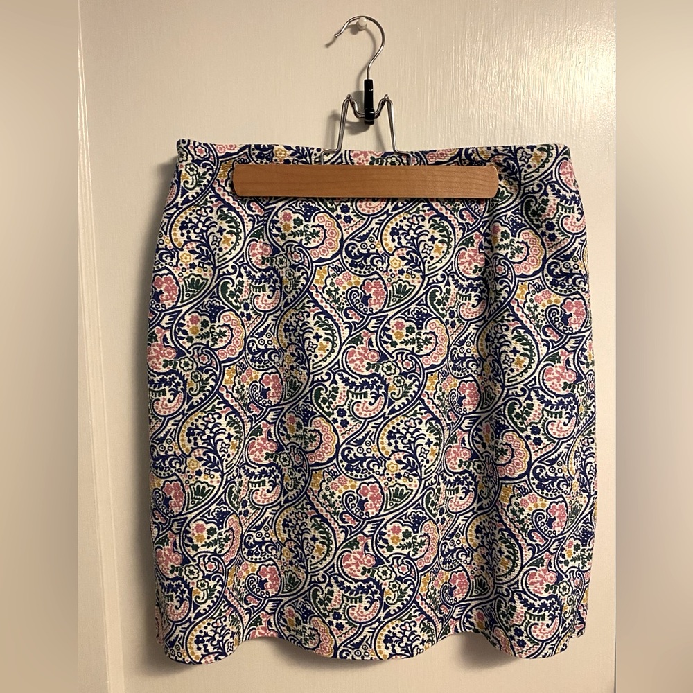 Boden Terreza Paisley Floral Cotton A-line Skirt Retro 60s Style Size 8R - Picture 2 of 7